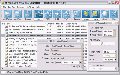 WAV MP3 WMA OGG Converter Screenshot